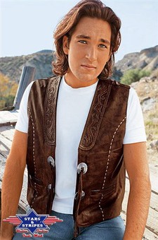 Stars & Stripes Herren-Lederweste Alamo