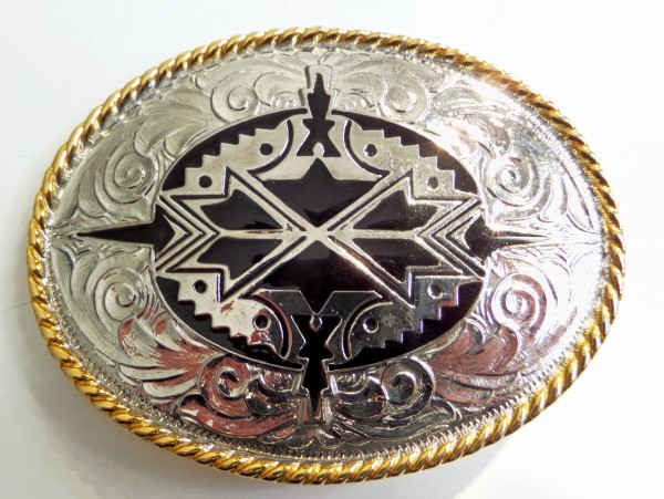 Damen-Westerngürtelschliesse, indianisches Muster